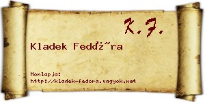 Kladek Fedóra névjegykártya